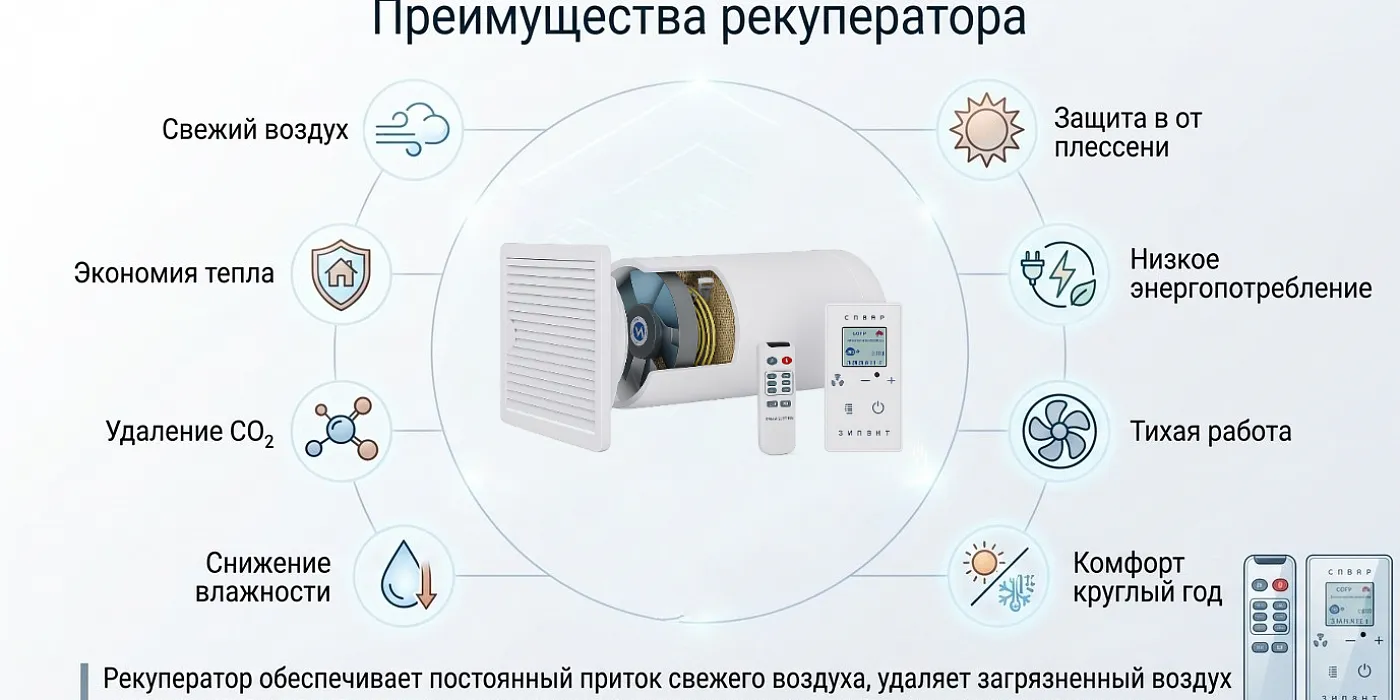 Преимущества рекуператора СПВВР